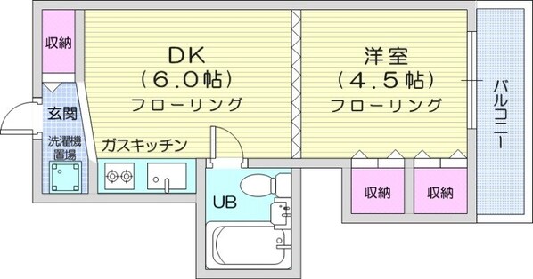 北１２条駅 徒歩4分 3階の物件間取画像